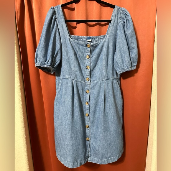 Old Navy Dresses & Skirts - Old Navy Puff Sleeve Jean Mini Dress Womens L